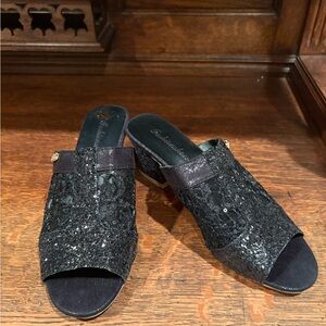 Elegant Black Lace /Bling Women's Shoes 7.5